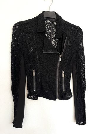 Schwarze Spitzenjacke, Gr. 36, neuwertig