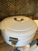 Emaille Brotdose Brotkasten D38cm Weiss Vintage Shabby chic