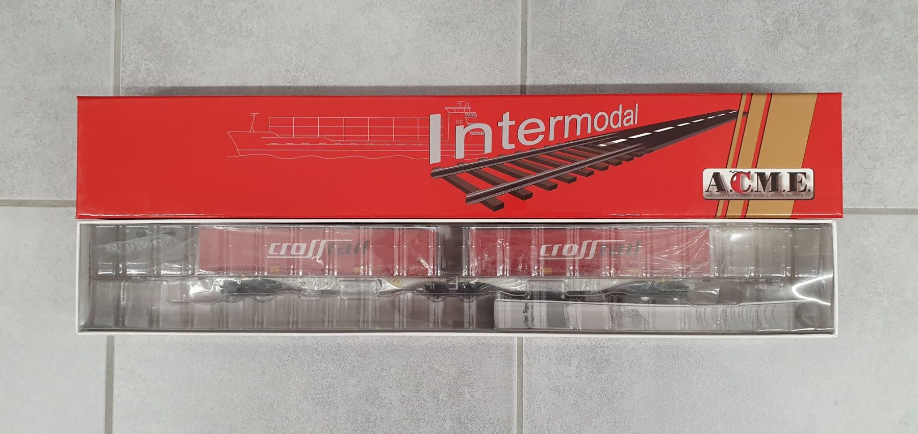 ACME Modelleisenbahnen: ACME 90099 AAE Sggmrss Doppeltragwagen, Container crossrail – Neu und originalverpackt aus Würenlos von juruth 2