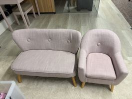 Kids Pink Armchair and Sofa Set - Great Condition!