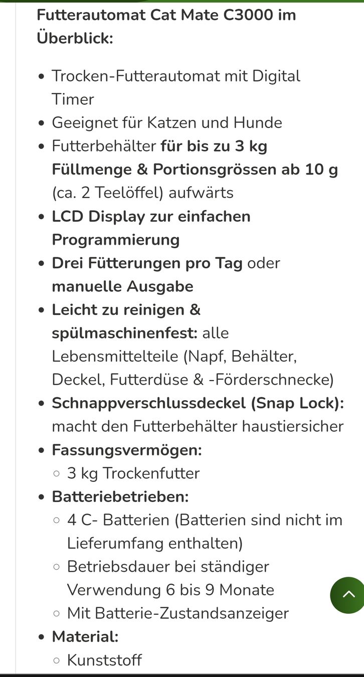 Nourriture: Futterautomat – Neuf (Voir description) à Bremgarten AG par irmscherastraH 2