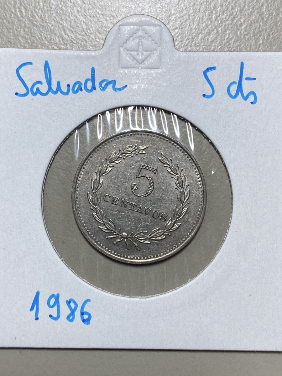 Tutti le monete: Salvador - 5 cents - 1986 – Usato da Payerne venduto da Mike1682