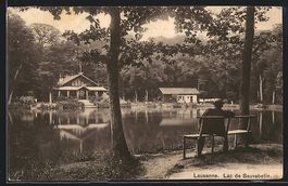 AK Lausanne, Lac de Sauvabelin, 1909