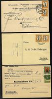 1923/24 Lot 3 Postkarten mit J25/26, ab 1 Fr (15745)