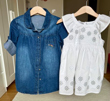 Sommer Set: Jeanshemd/Kleid & Kleid, Grösse 86. Top Zustand!