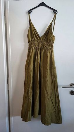 Oliv Kleid mit Taschen, Onesize