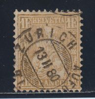 Sitzende Helvetia Nr. 36c Stempel Zürich / signiert