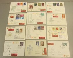 Liechtenstein 12 Exprès FDC Briefe ab 1958 meist R-Briefe