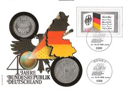 Münzbrief 40 Jahre Bundesrebublik Deuschland 1989