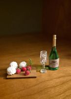 Meringues, Früchte mit Champagner für Puppenhaus/Puppenstube