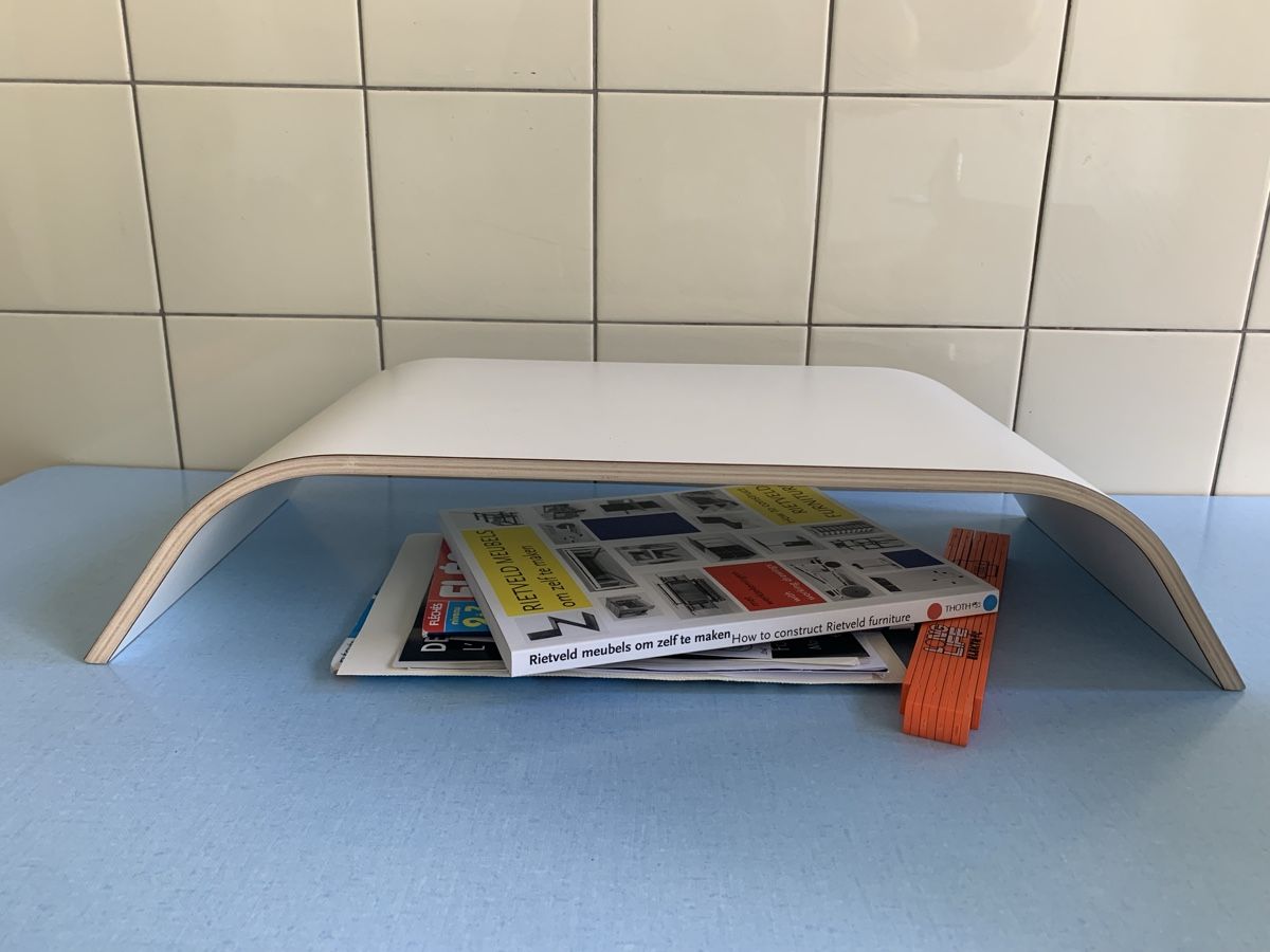 Racks & Cavalletti: Support écran / moniteur en bois blanc minimaliste – Nuovo (secondo la descrizione) da Lausanne venduto da Xiaoxi 2