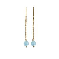 Edelstahl Ohrringe 18K vergoldet Aquamarin
