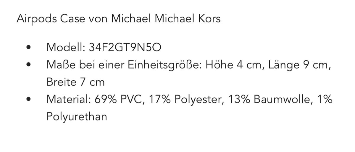 Michael Kors Cover & Protezioni schermo: Apple AirPods Hülle – Nuovo (secondo la descrizione) da Kreuzlingen venduto da micus87 3