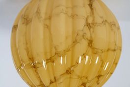 Lampenschirm Art Deco, Lampe Glas und Messing