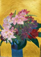 Blumenstillleben, Acrylgemälde auf Leinwand, Top Zustand!
