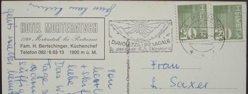 Cartoline postali: PONTRESINA Hotel Morteratsch – Usato da Jona venduto da philajona 1