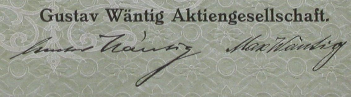 Dokumente: Gustav Wäntig AG, Olbersdorf - 1917 – Gebraucht aus Solothurn von Sgasche 1