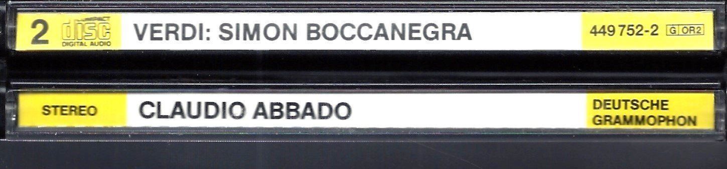 CD: Abbado VERDI SIMON BOCCANEGRA Teatro Alla Scala Klassik 2CD – Usato da Kandergrund venduto da Sososo 2