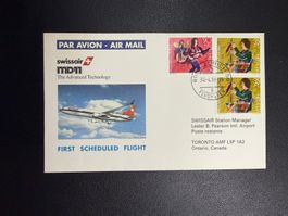 Swissair Erstflugbrief Zürich-Toronto 1991