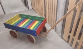 Bollerwagen / Kinderwagen bunt Holz