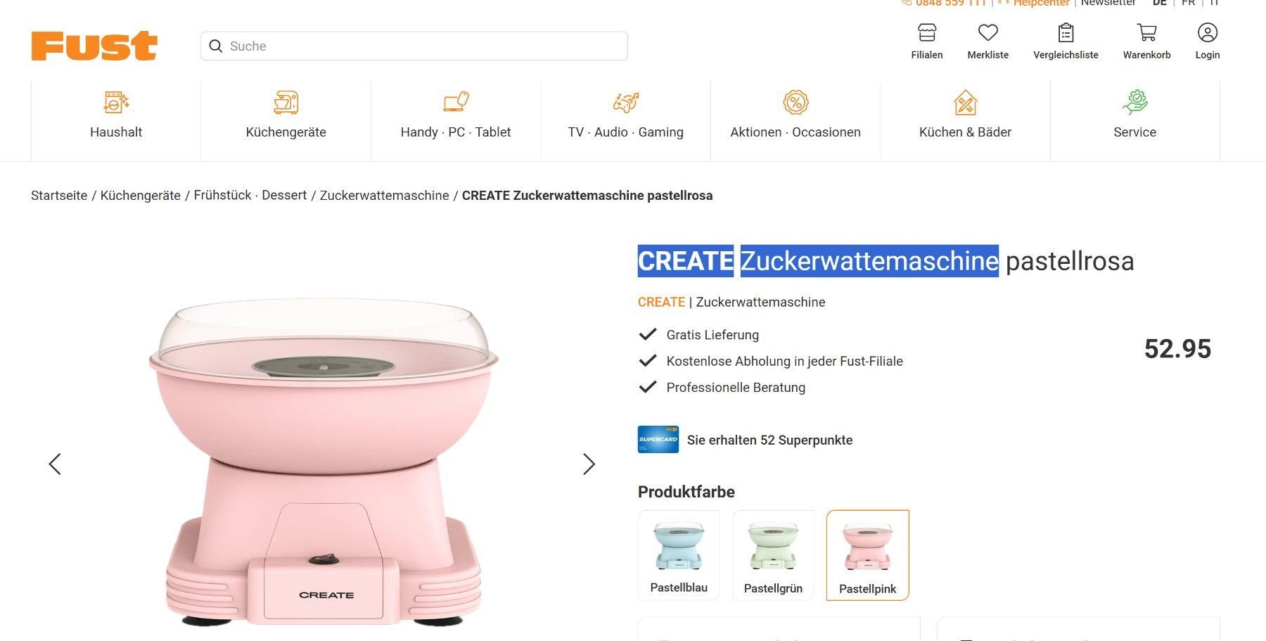 Küchengeräte: Zuckerwattemaschine CREATE – Neu (gemäss Beschreibung) aus Cham von Daha 3