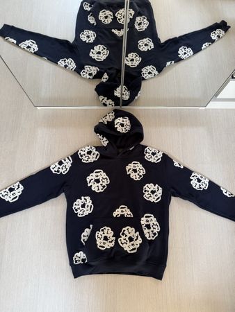 Hoodie Denim Tears Cotton Wreath bleu marine – Taille M