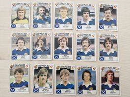 Panini Espana 82 Konvolut Spieler Scotland 15 Stk.