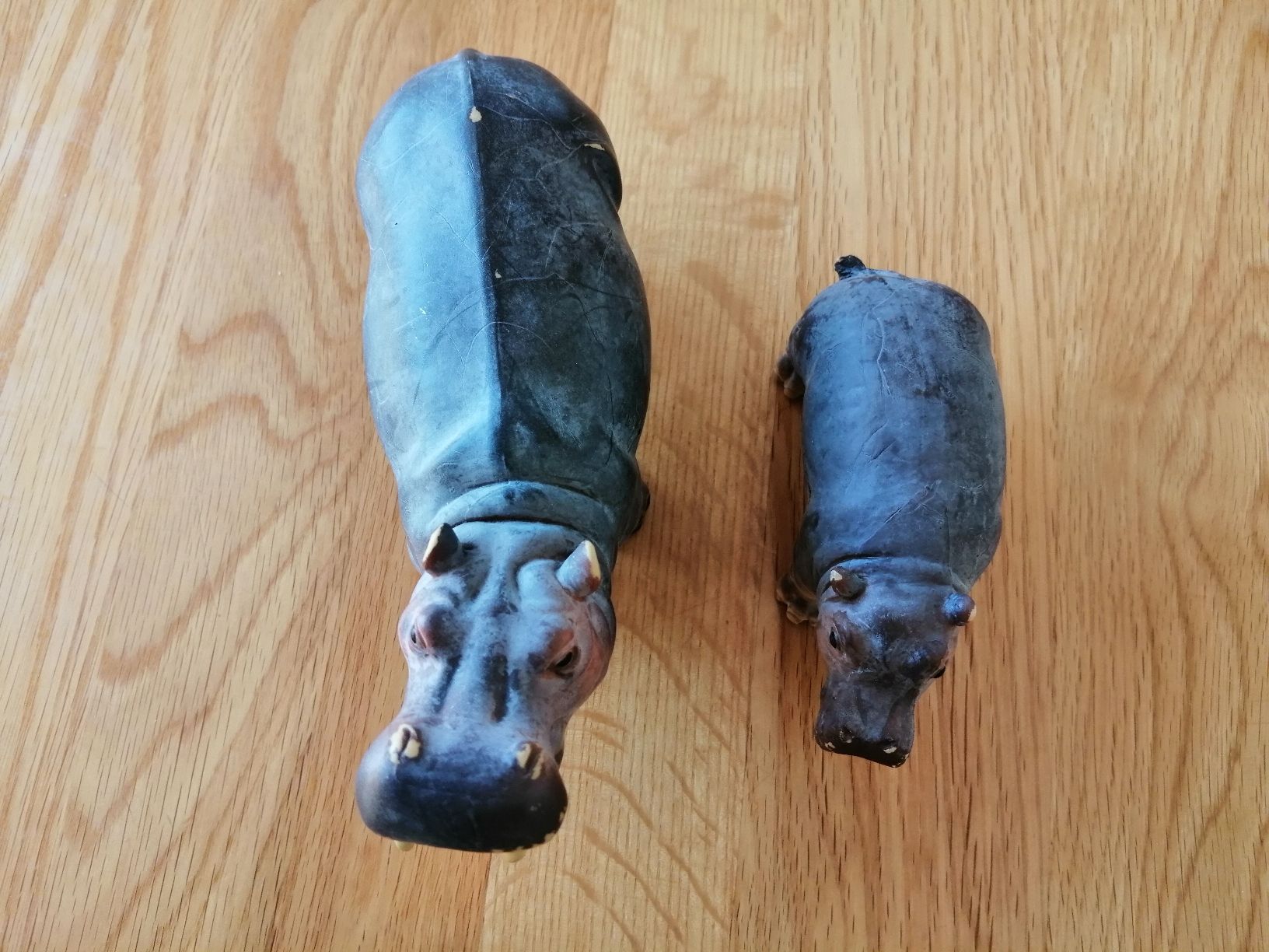 Bullyland Figuren: 2 Bully Nilpferde handbemalt, Vintage – Gebraucht aus Honau von holunder3 2