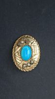 Broche Vintage Dorée avec Cabochon Turquoise !