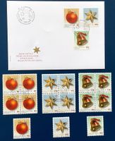 2008 Schweiz Weihnachten FDC -Viererblöcke Satz + Einzel ET
