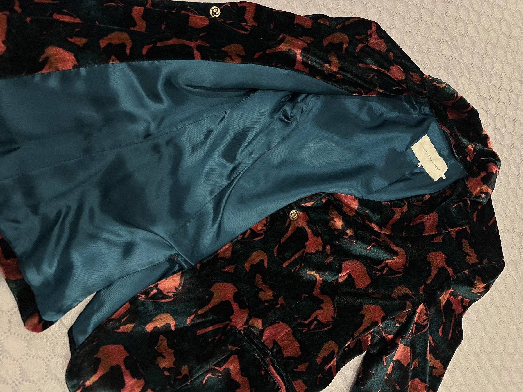 Giacche: Samtblazer Gr. 42 Rot Grün Muster Jacke Herbst – Nuovo (secondo la descrizione) da Ruggell venduto da sam_ly9m 1