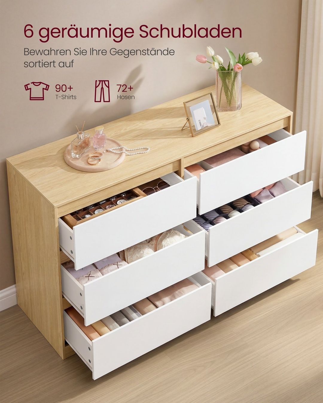 Kommoden: Kommode mit sechs Schubladen NOREA – Neu und originalverpackt aus Lachen SZ von MAMORU-MOEBEL 2