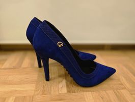 Escarpins daim bleu électrique Carmen Steffen, taille 38