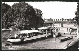 Rheinfelden, Schifflände, belebt, gelaufen 1960