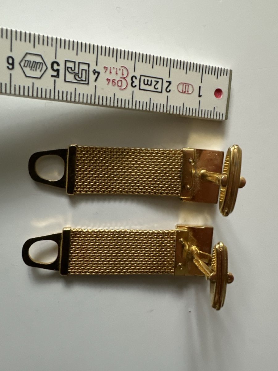 Gemelli: 2 goldfarbene Manschetten-Knöpfe – Usato da Zürich venduto da Chaeffeler 4
