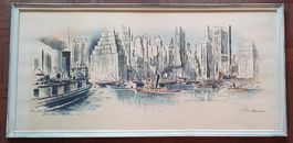 Bild -  "New York Skyline" Lithographie