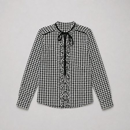 neuw. Bluse ZARA Weiss-Schwarz Gr. S Karo kariert