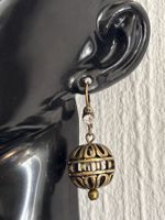 Boucles d'oreilles vintage  bronze antique avec strass