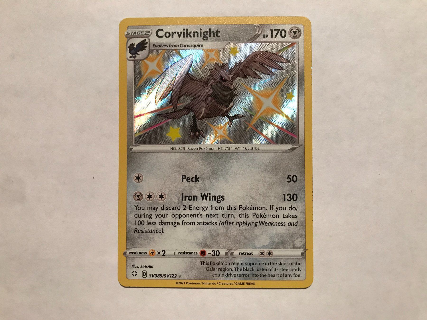 Pokémon Carte collezionabili: Corviknight Shiny EN – Usato da Hagendorn venduto da Pokecollectorch 1