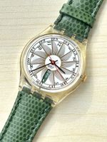 Swatch Armbanduhr 1992 Vintage mit Datumsanzeige grün