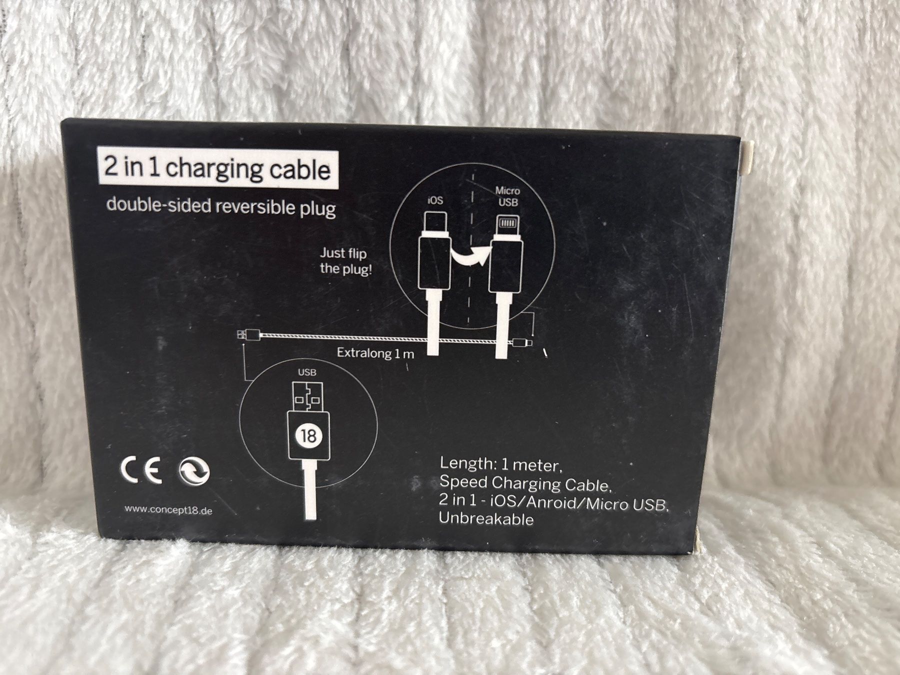 Caricabatterie: Concept 18 Ladekabel, 2 in 1, Neu, – Nuovo e nell'imballaggio originale da Oberegg venduto da MR-shop 1