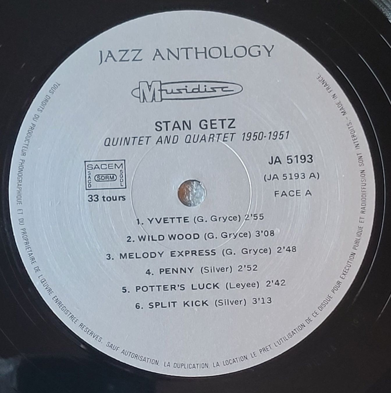 Dischi in vinile: Stan Getz – Quintet & Quartet 1950•1951 – Usato da Zürich venduto da Avd 8