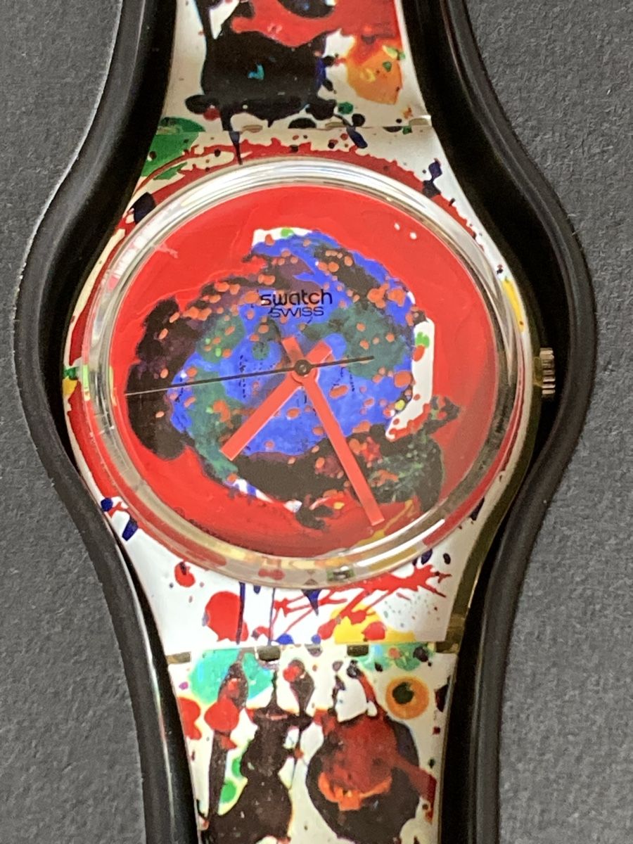 Swatch Orologi: Sam Francis GZ 123 1992 Uhr + Kunstdruck – Nuovo e nell'imballaggio originale da Boll venduto da Jopp1 3