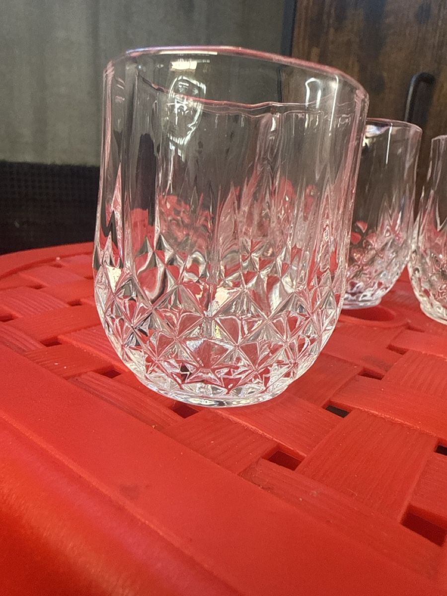 Bicchieri: 6 Trinkgläser mit Rautenmuster, Glas,  – Usato da Zürich venduto da Pingu333 1
