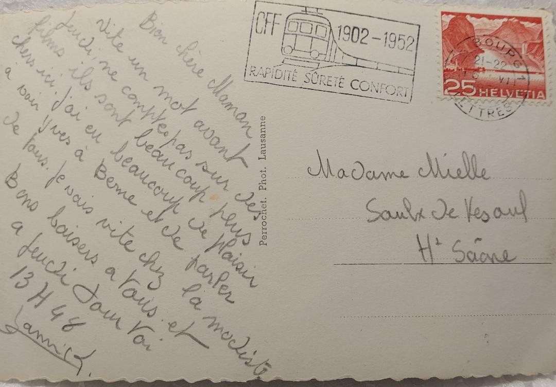 Cartoline postali: FRIBOURG - Eglise de St. Pierre - 1952 – Usato da Delémont venduto da Domdom1 1