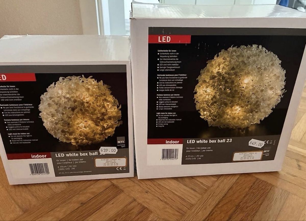 Tutte le decorazioni: LED White Box Ball 2er Set – Nuovo (secondo la descrizione) da Studen BE venduto da eli11303
