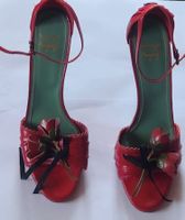 Sandales rouges  cuir Véronique Mergeay  à talons hauts 39