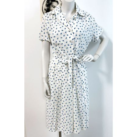 Kleid Baumwolle Stickereistoff M WALTER GROSS Vintage 1990s