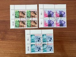 2001  CH Erstag gest.Viererblock mit Tab  (K228)
