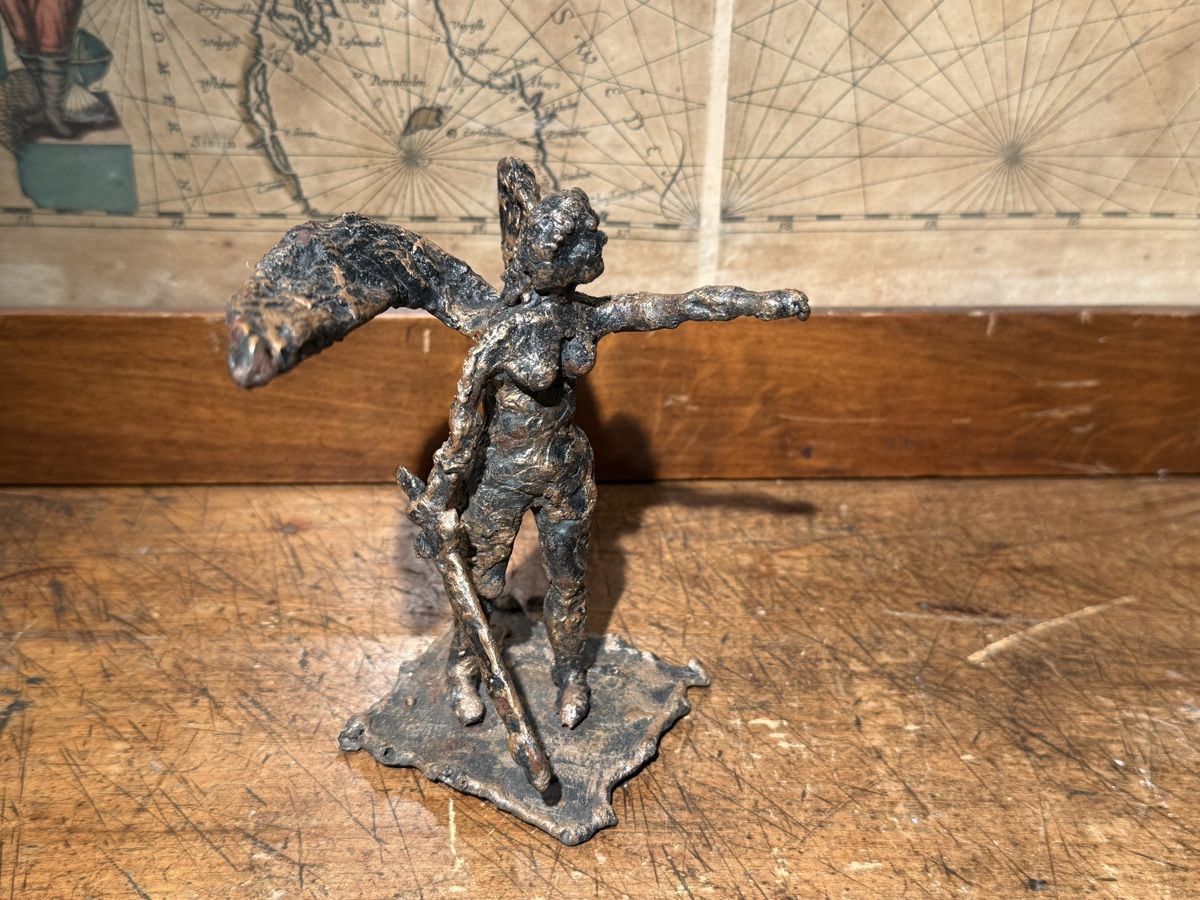 Tutte le decorazioni: Antiker Eisen Engel Dämon Skulpturen  2x  – Usato da schaffhausen venduto da VintAntik_1980 2